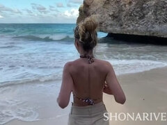 Sex on the beach - Big Ass Young Blonde blowjob and fucking