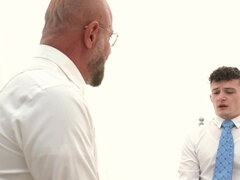 DILF Felix Kamp puts a toy inside of Grant Ducati's ass