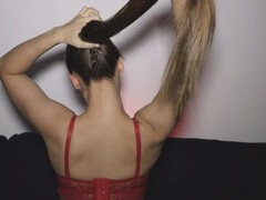 Sensational young doll with long hair gets hair-played and fucked in a POV scene.