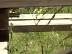 Outdoor sex with horny blonde