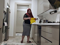 I saw my stepson playing with his cock while I was at work