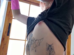 Bionda, Coppia, Guanti, Sega, Hardcore, Lattice, Pantaloncini sintetici, Tatuaggi