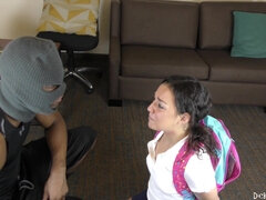 bad brunette learns black - interracial rimjob