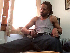 Sticky cum, caught, ebony