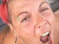 Swallowing Cum & Piss Cock-tail From a Condom