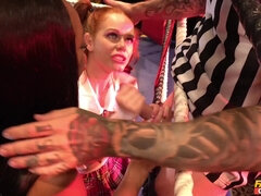 A redhead bad girl and some black floozy get nasty in the boxing ring