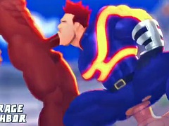 Stor pik, Pik sutte, Gaping, Homoseksuel, Muskel, Spanking