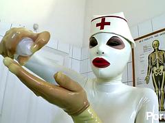 Britannique, Pieds, Femme dominatrice, Fétiche, Latex, Infirmière, Nénés, Uniforme