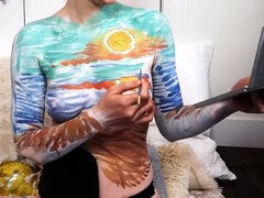 Bodypainting, puzzle, naked painting