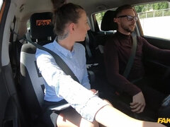 Bad student and driver turns out to be a good pussy licker