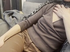 Enjoying coffee with my wife as she shows off her bare tits and pierced nipples in public