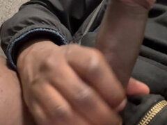 Black Boy Jerks off and Cums at Work