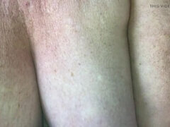 Mature British Granny With Big Natural Tits Gives Titty Wank & Foot Play