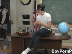 Tattooed Dayn Murphy pounded hard doggystyle in new school