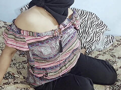 Really Indian Hot Wife Wearing Arabic Hijab on Live Webcam Plays with Husband S Big Cock