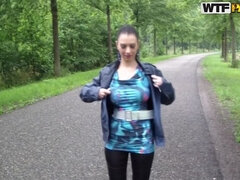 Analny, Duże cycki, Brunetka, Twarzowy, Obcasy, Pirsing, Publiczny, Tatuaż