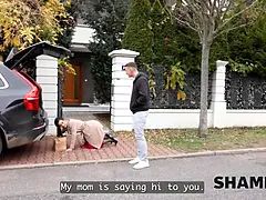 Grosse bite, Noire, Brunette brune, Femme couguar, Monstre, Criant, Jarretelles