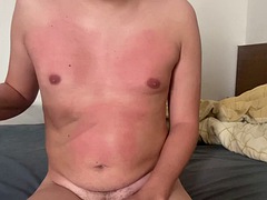 Self spanking on the chest