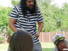 Grosser schwanz, Schwarz, Blasen, Braunhaarige, Interrassisch, Monster, Jungendliche (18+)