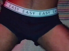 Sexy Black Guy Wearing Underwear Moaning, Talking Dirty Until Cum Hard, Strong Orgasm