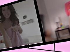 Obciąganie, Brunetka, Złapany, Obciąganie, Masturbacja, Majtki, Punkt widzenia, Cycki