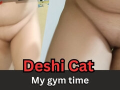 Horny Stepdaughter Walking Nude in Gyam, Pervert Stepfather Filming Her Move