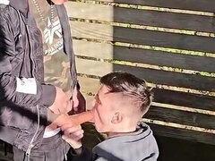 Gay Outdoor Blowjob in the Observation Tower