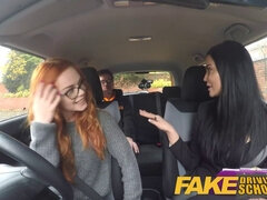 Anissa Jolie and Ryan Ryder get their big Hungarian cocks creamed in fake driving school