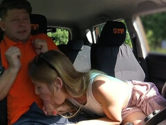 European slut Alexis Crystal gets fucked inside and outside the car