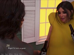 Naughty adult visual novel game walkthrough featuring a hot brunette with big tits
