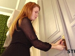 Watch out for the door or you might get trapped: Part two with redhead Katarina Rina and Nick Ross