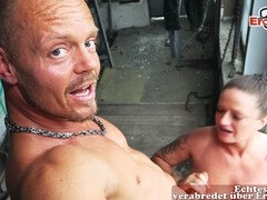 German MILF enjoys outdoor POV casting session in multiple languages