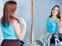 Amatoriale, Camera da letto, Culo grosso, Toccando, Masturbazione, Rossa, Solo, Strippaggio