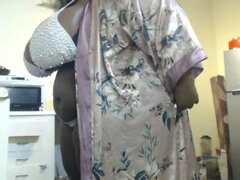 Africain, Bikini, Noire, Cuisine, Lingerie, Seins naturels, Solo, Webcam