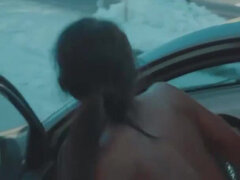 Asiáticoa, Peitos grandes, Nu pelado, Ao ar livre cartaz de rua outdoor, Público