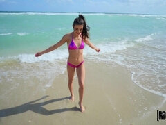 Remember with a brunette in a wild beach affair of desire
