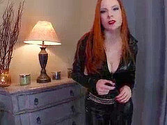 Femdom, latex, ginger-haired