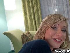 ShesNew amateur blonde teenager Chloe Brooke smoothly-shaven pussy fucked
