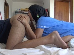 First experience of Arab Muslim maid cleaning ass with her tongue