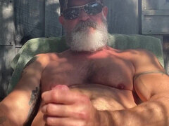 Veľké péro, Striekanie semena, Homemade, Masturbácia, Vonku, Sólo