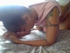 Brown-skinned babe Minah Khali bends over during home yoga and makes it hard to resist jerking off