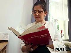 흑갈색 머리, 쿠거, 커플, 체코인, Hd, 나이든, 고함치는, 스타킹