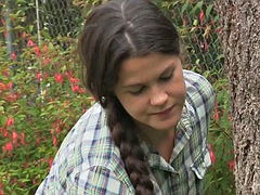 Brunetka, Palcówka, Włochaty, Masturbacja, Na wolnym powietrzu, Solo