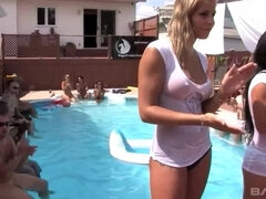 Store pupper, Blond, Brunette, Gruppe, Hd, Lesbisk, Utendørs