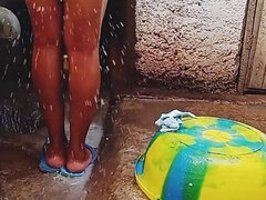 Bathing My Pregnant GF Outdoor,dirty Environment Vibes