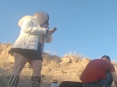 De plein air, Public, Chatte, Rousse roux