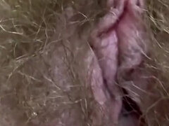 Hairy Pussy and Cigar Closeup
