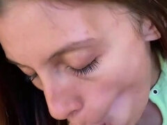 POV My Stepsis Gives Me a Blowjob and I Cum in Her Mouth When We Are Alone at Home!