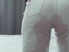 Cul, Fétiche, Culottes ou slips, Chatte, Solo, Adolescente, Toilettes, Mouillée