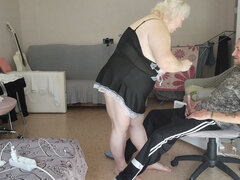 Testes gyönyörű hölgy, Pár, Házi készítésű, Fehérnemű, Szolgalány, Érett koros